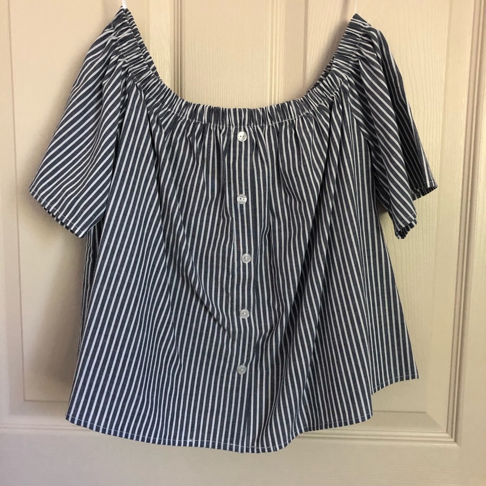 Lulu’s off the shoulder striped top